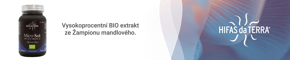 Vysokoprocentní BIO extrakt ze žampionu mandlového.