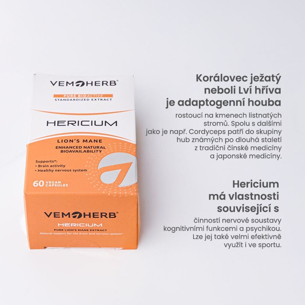 Hericium 60 kapslí (Extrakt z Korálovce ježatého)