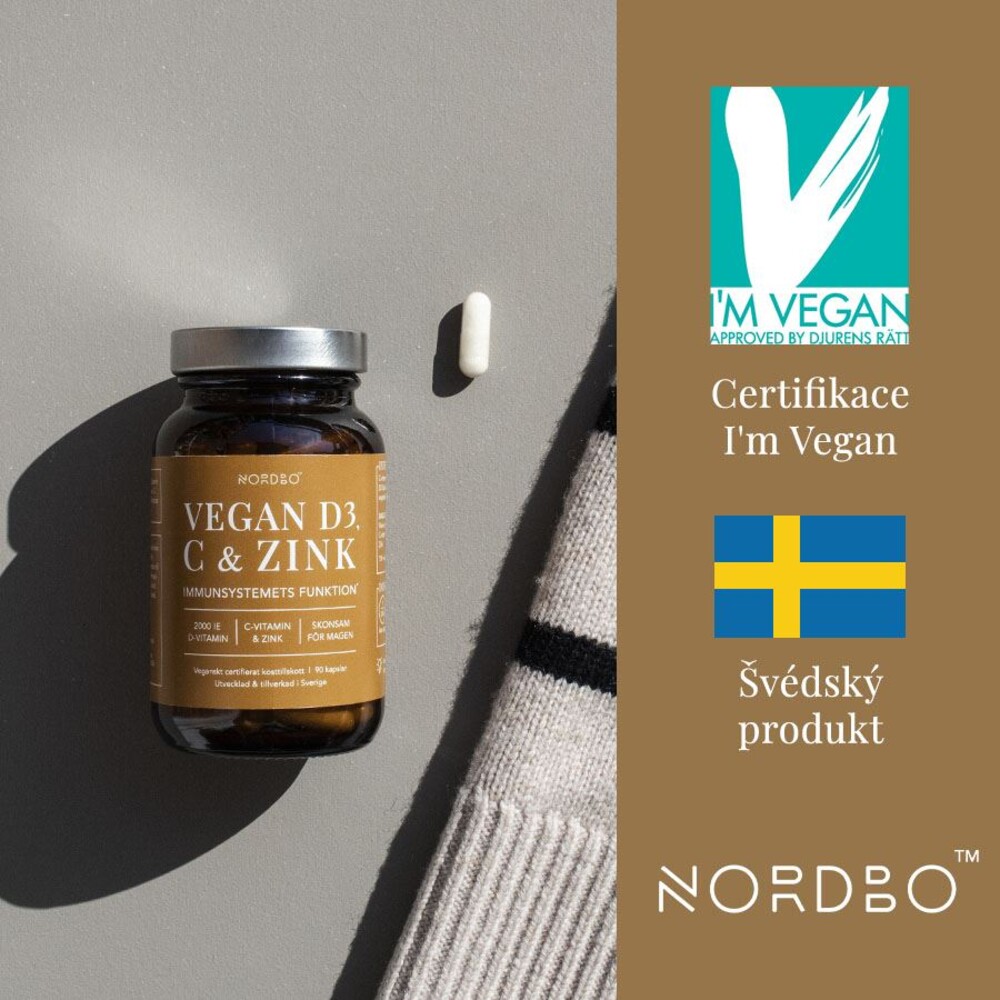 Vegan D3, C and Zinek 90 kapslí