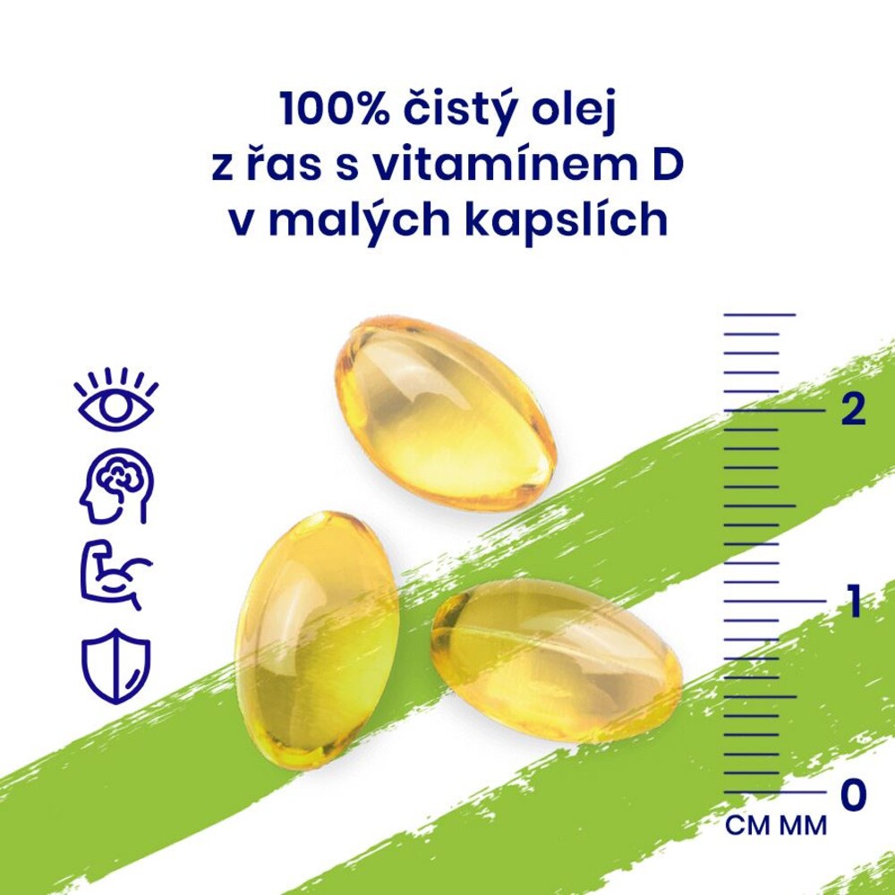 Vegan Omega 3 Algae 90 kapslí (250mg DHA and Vitamin D 400IU)